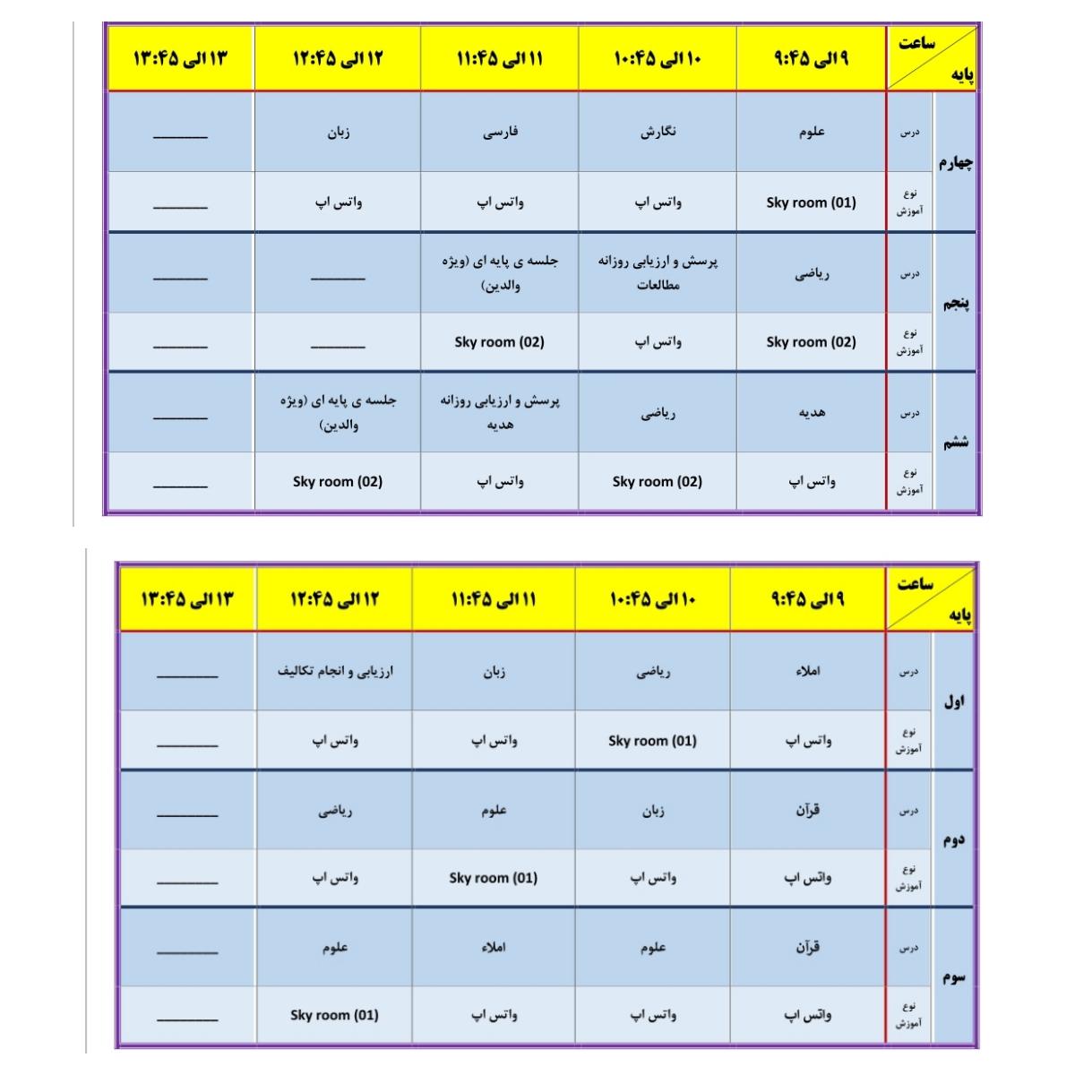 تدریس مجازی ۳۱ فروردین